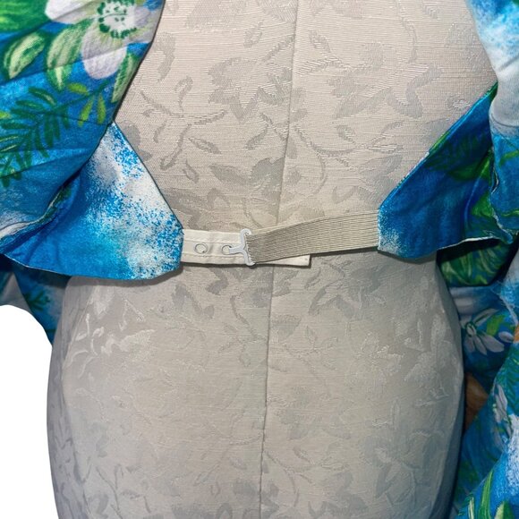 Paradise Hawaii Vintage Womens Dress Size M Blue Floral Maxi Pure Cotton New - Picture 7 of 11